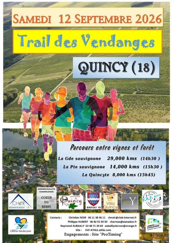 Trail des Vendanges de Quincy 2026 Guide Inscription Résultats
