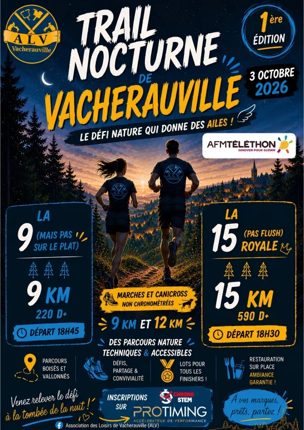 Trail nocturne Vacherauville 2026 Guide Inscription Résultats