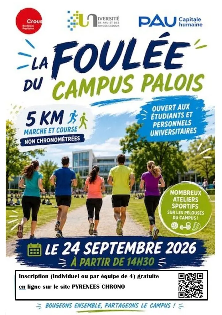 Foulée du Campus Palois 2026 Inscription Résultats