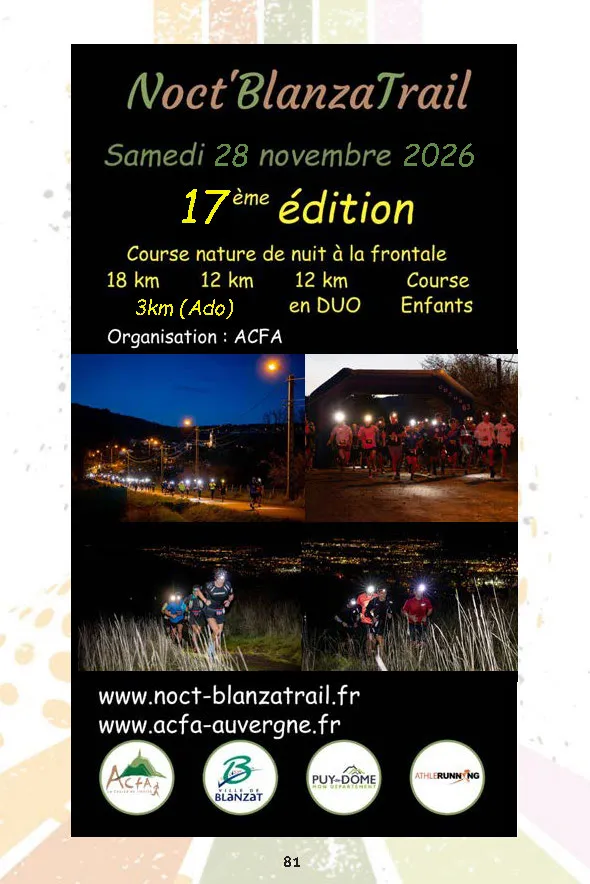 Noct Blanzatrail 2026 Inscription Résultats