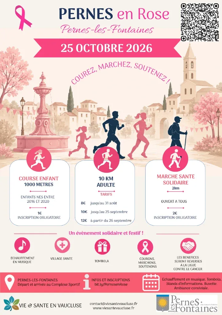 Pernes les Fontaines en Rose 2026 Inscription Résultats