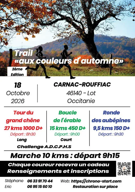Trail aux Couleurs d&rsquo;Automne – Carnac Rouffiac 2026 Guide Inscription Résultats