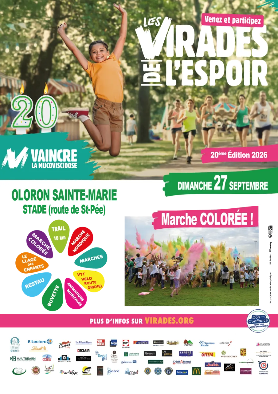 Virades de l&rsquo;Espoir Oloron Sainte Marie 2026 Inscription Résultats