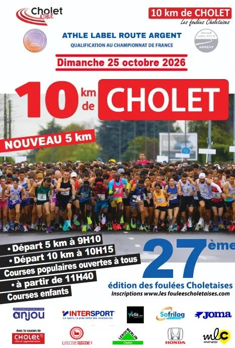 10 km de Cholet 2026 Inscription Résultats