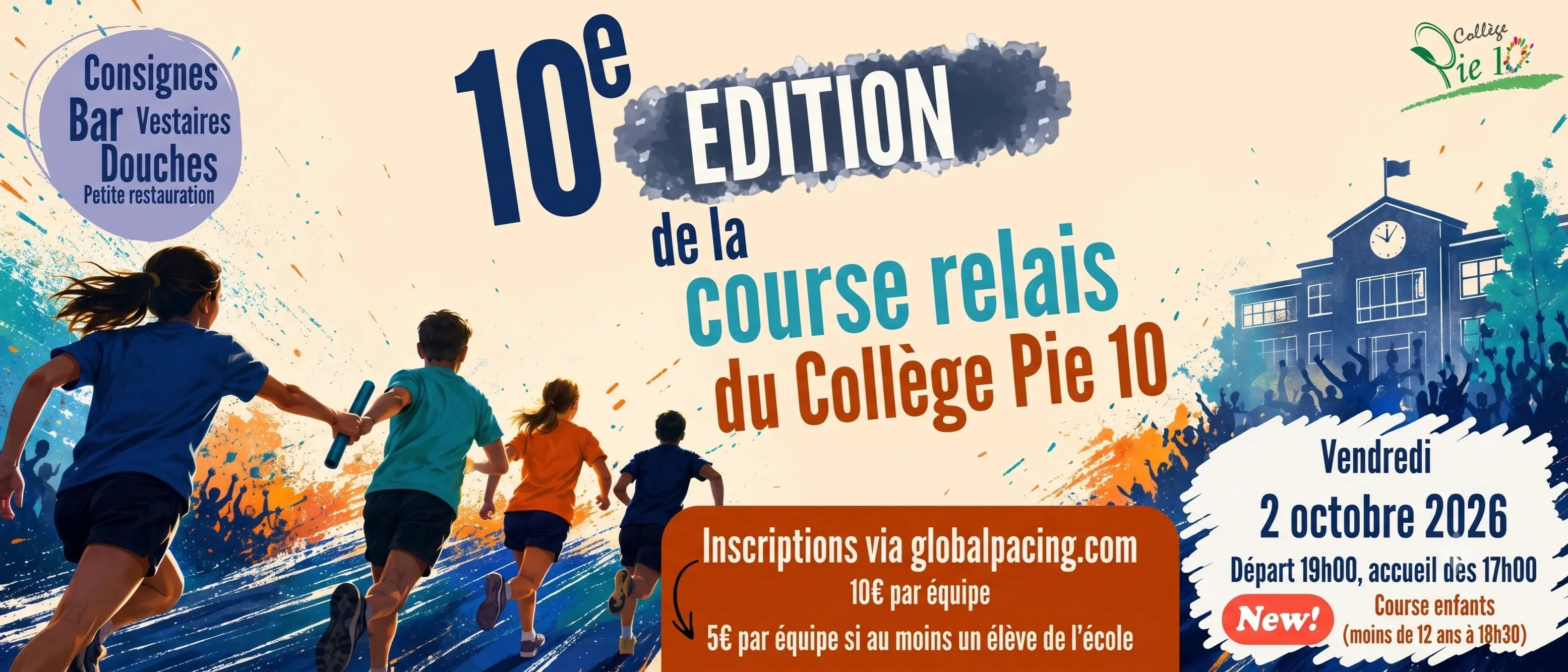 Course relais Collège Pie 10 2026 Inscription Résultats