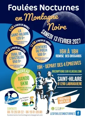 Foulées nocturnes en Montagne Noire 2027 Inscription Résultats