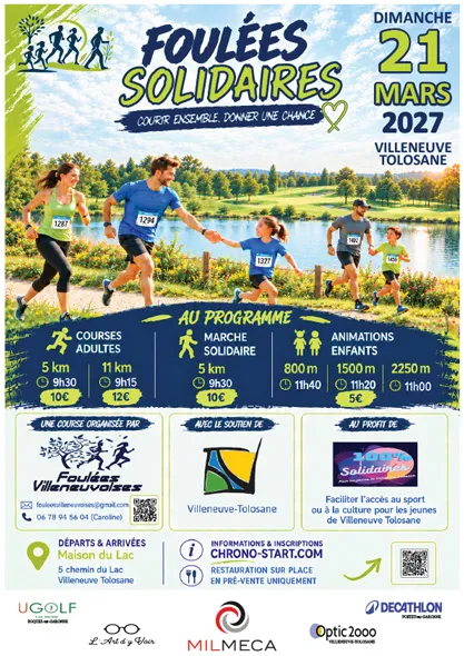 Foulées Solidaires Villeneuve Tolosane 2027 Inscription Résultats