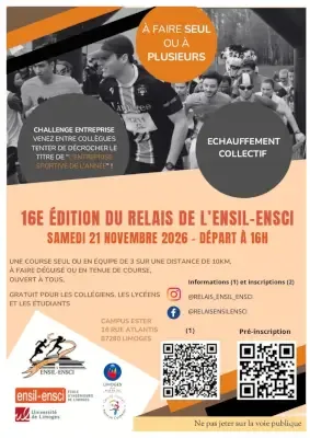 Relais de l&rsquo;Ensil Ensci 2026 Inscription Résultats