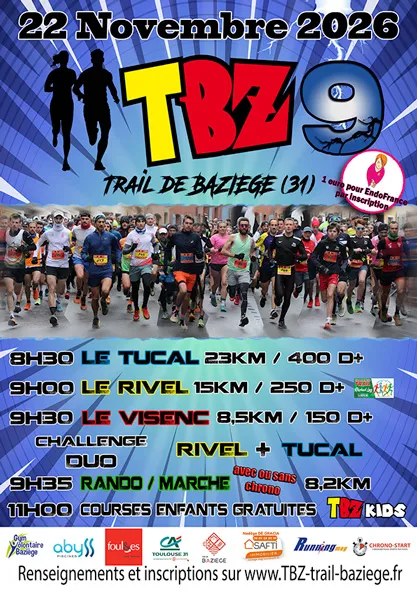 Tbz trail de Baziege 2026 Inscription Résultats