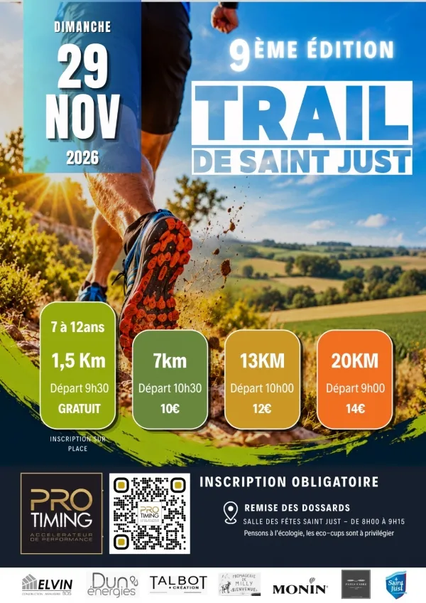 Trail de Saint Just 2026 Inscription Résultats