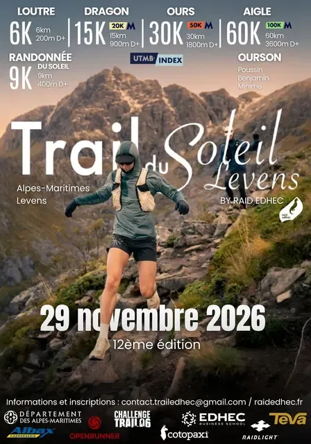 Trail du Soleil Levens 2026 Inscription Résultats