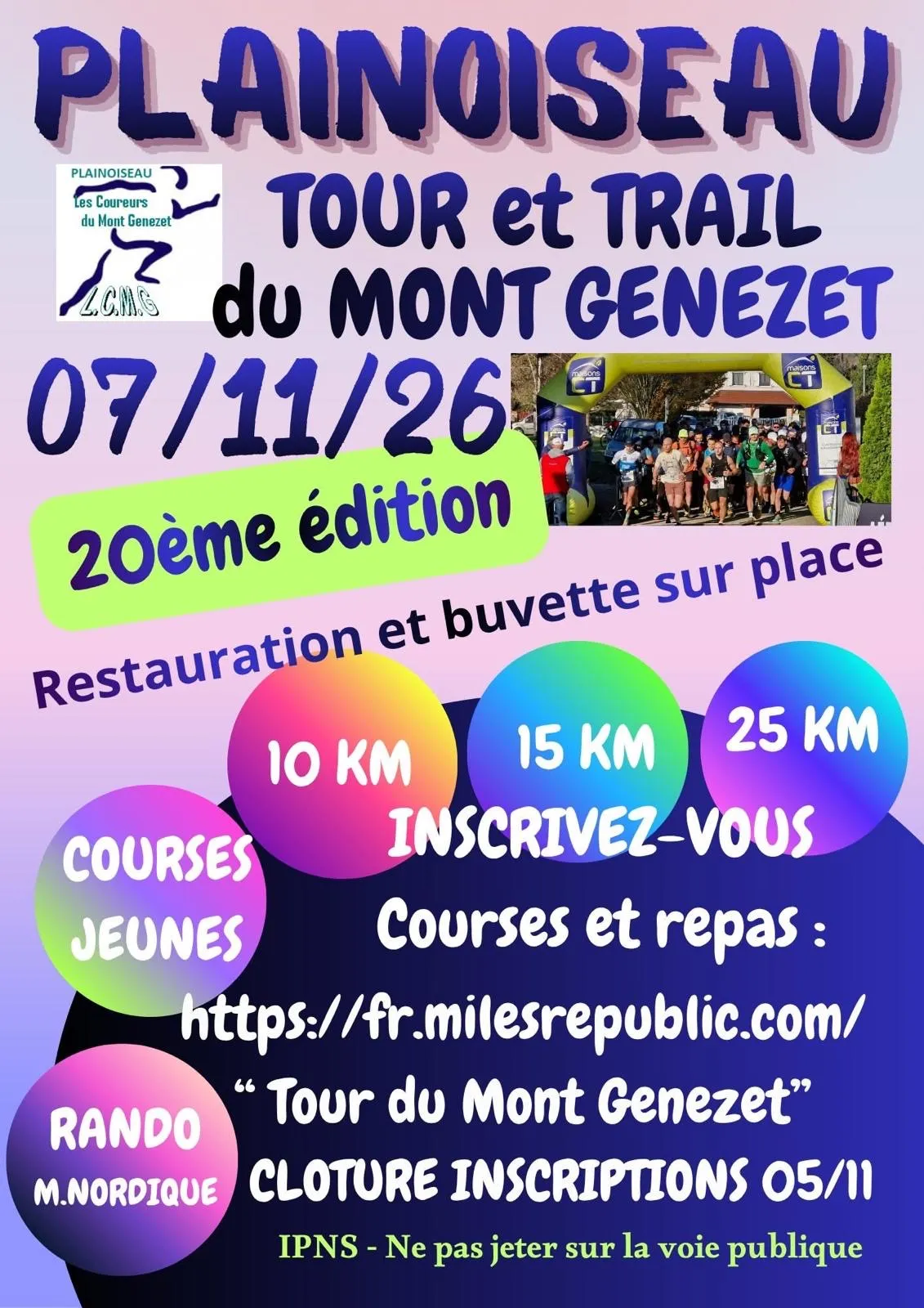 Trail et tour du Mont Genezet 2026 Inscription Résultats